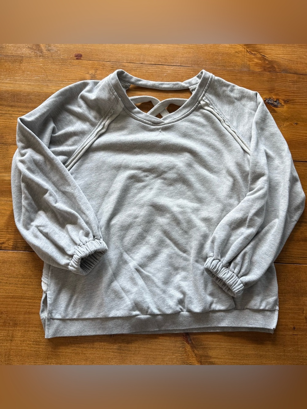 POL Light Gray Crisscross Back Sweatshirt